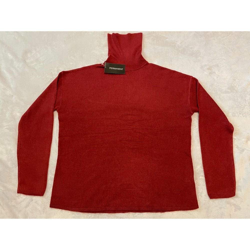 Permanent Women's Turtleneck Sweater Maroon Size M NWT